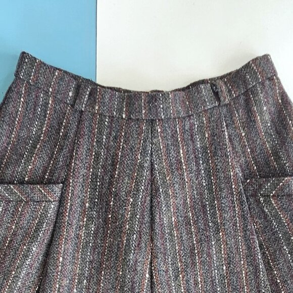Vintage Wool-Blend Pleated Midi Skirt – UK Made Vintage British Home Stores US 8 - Picture 7 of 9